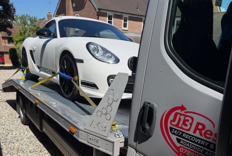 Porsche Vehicle Transport – J13 Rescue West Berkshire J13 Rescue transporting a Porsche sports car in West Berkshire